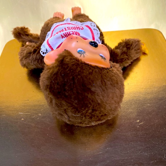 RUSS BERRIE VTG 1977 MONKEY CHIMP THUMKEY MERRY CHRISTMAS BROWN MONKEY & BANANA - Picture 10 of 11